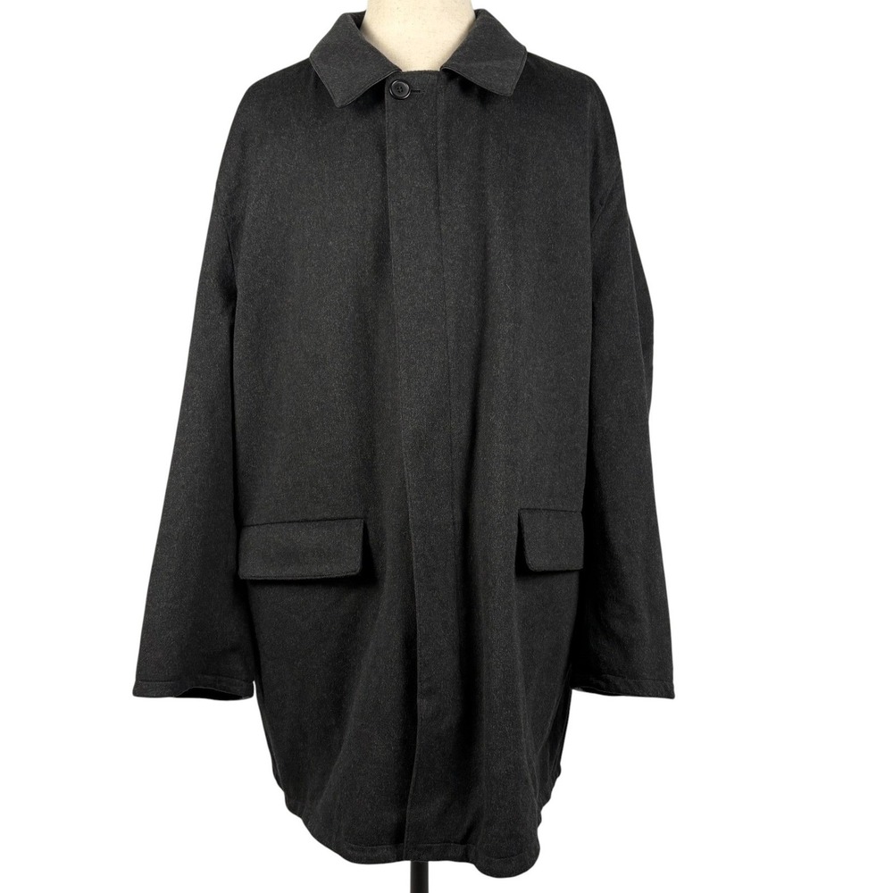Stuarts Loro Piana Fabric‎ Car Coat Mens 3XL Black Reversible Cashmere Leather